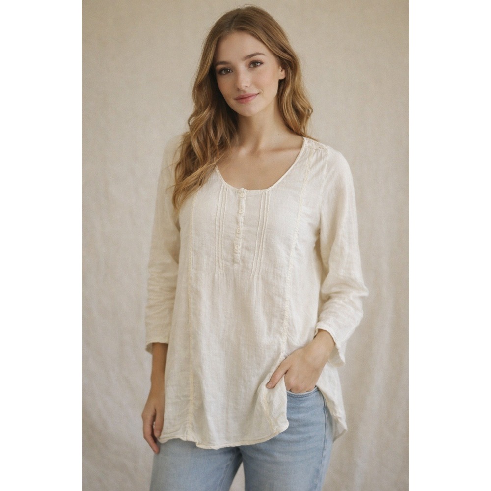 Maurices vintage inspired Cream Large Tunic Top boho cottagecore Indie soft girl